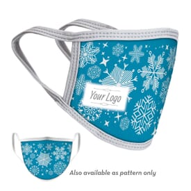 2-Ply Snowflake Face Mask with Logo - Adult and Youth