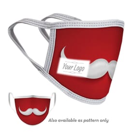 2-Ply Mustache Face Mask with Logo - Adult and Youth