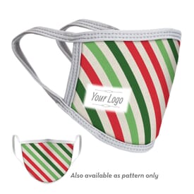 4-Ply Stripes Face Mask with Logo - Adult and Youth