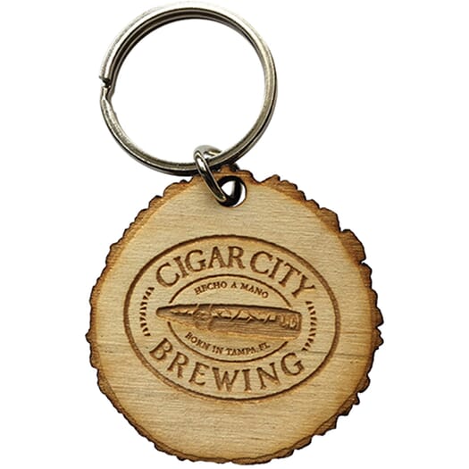 Custom Wood Log Cut Keychain