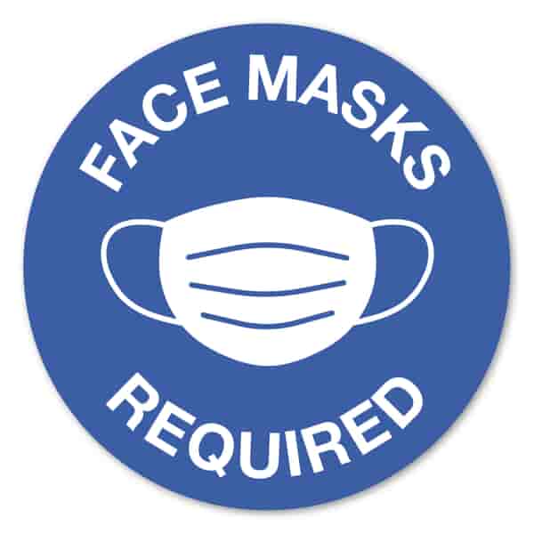 12 Circle Stock Masks Required Wall Decal