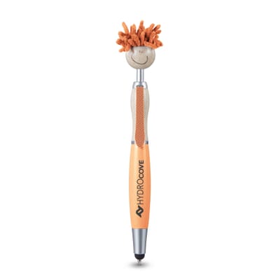 orange smiley face pen made of eco friendly wheat material