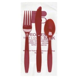 White 3-Ply Dinner Napkin/Knife/Fork, Teaspoon