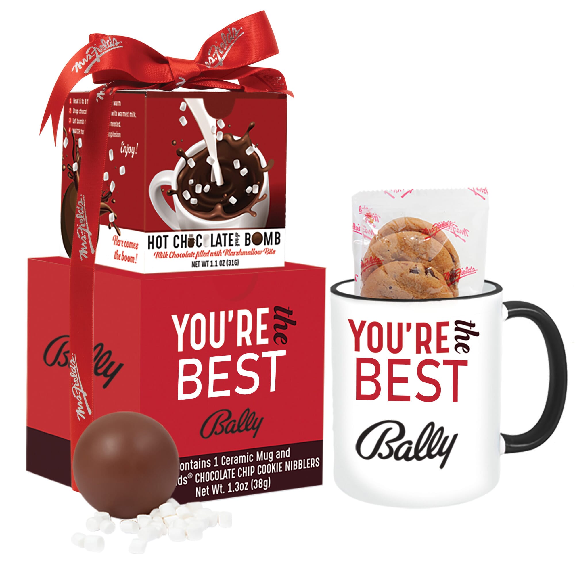 Mrs. Fields Mug & Cookies with Hot Chocolate Bomb Gift Set 