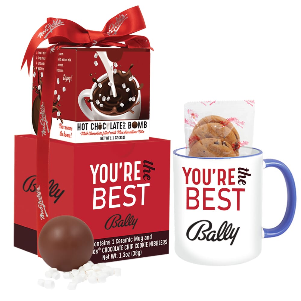 Mrs. Fields Mug & Cookies with Hot Chocolate Bomb Gift Set