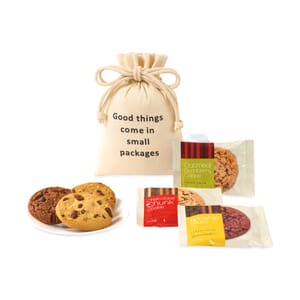 Cookie gift set in custom drawstring bag