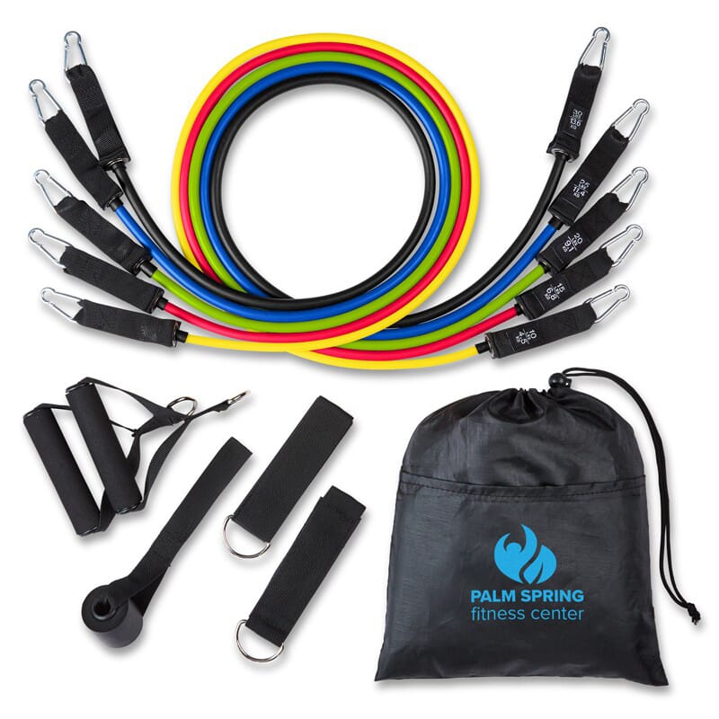 Resistance band set with customized bag