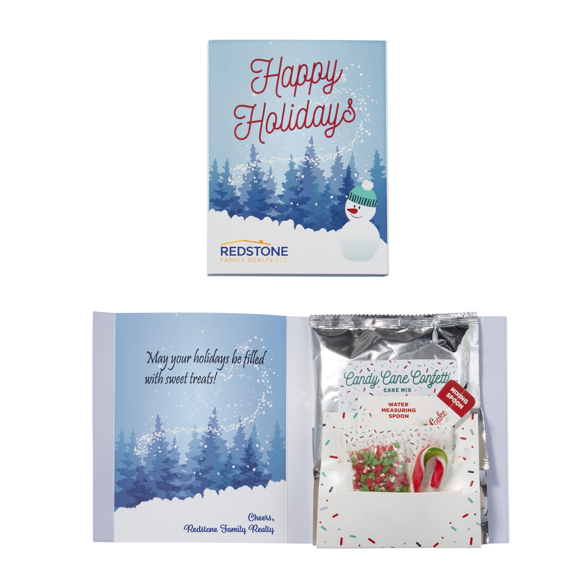 Holiday card with cake mix