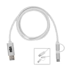 3-in-1 3 ft Disco Tech Light Up Charging Cable
