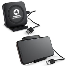 Light-Up-Your-Logo Wireless Charging Pad &amp; Phone Stand