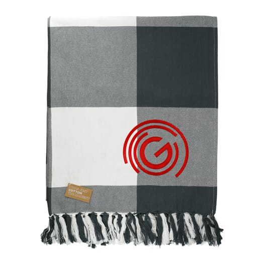 Field & Co. 100% Organic Cotton Check Throw Blanket