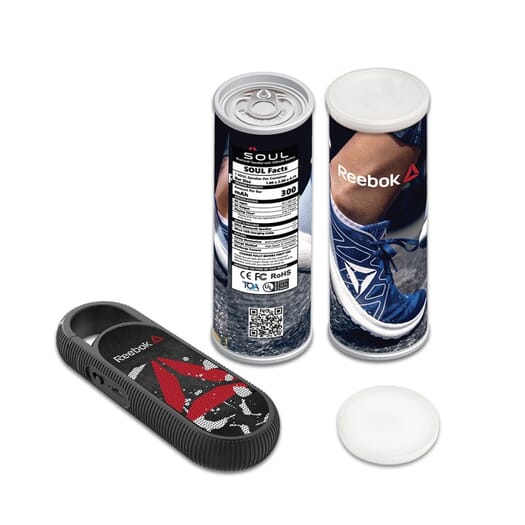 Soul Speaker with Branded Can Packaging