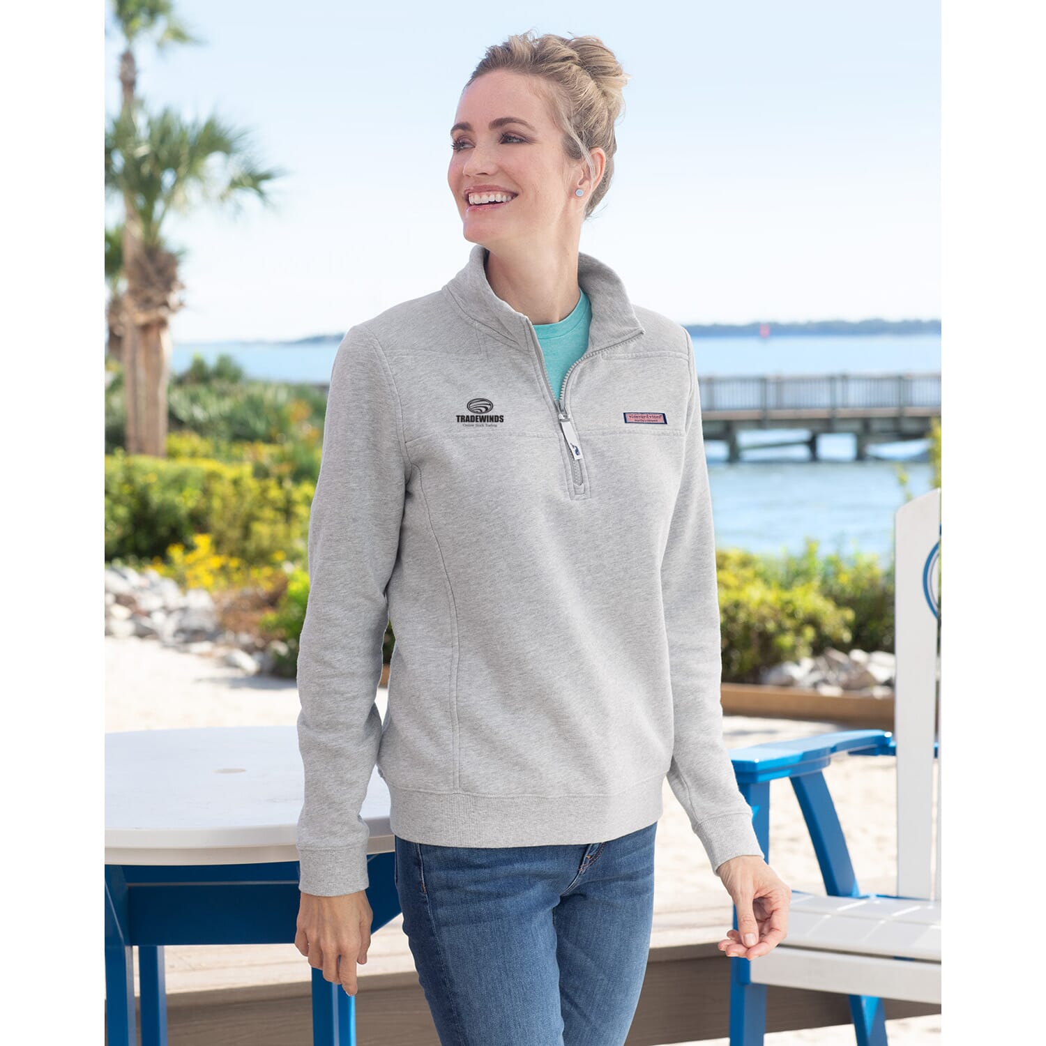 Boston Red Sox Vineyard Vines Shep Shirt Quarter-Zip Sweatshirt - Navy