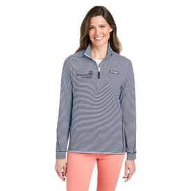 Ladies' Vineyard Vines® Microstripe Sankaty Half-Zip Pullover