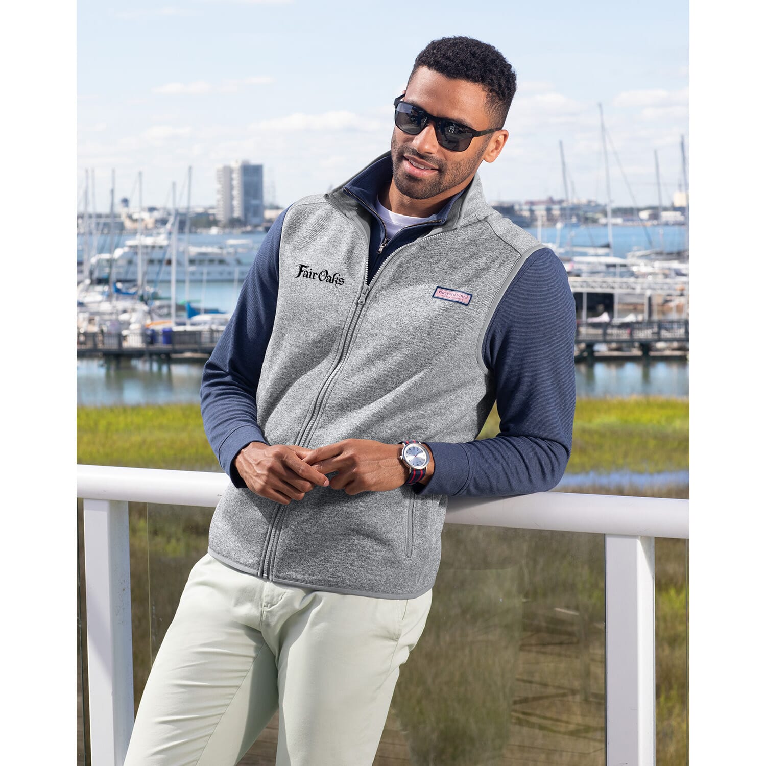 Vineyard vines fleece vest sale