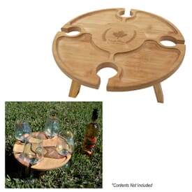 Bamboo Portable Wine &amp; Cheese Table