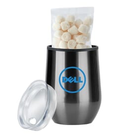 12 oz Stemless Wine Tumbler w/Plastic Lining - Jelly Belly® Champagne Bubbles