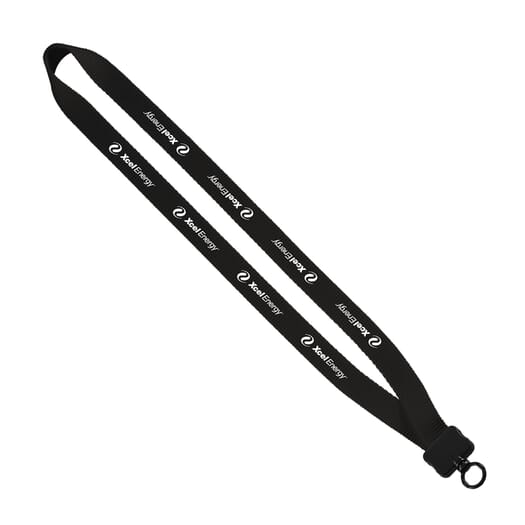 3/4" SMOOTH NYLON LANYARD WITH PLASTIC CLAMSHELL & O-RING AND CONVENIENCE RELEASE