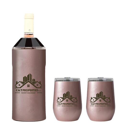 Vinglace Wine Bottle Insulator @ 2 Glass Gift Set