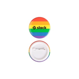 pride rainbow button with custom imprint