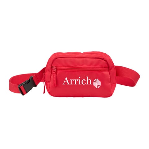 recycled red waist pack with logo