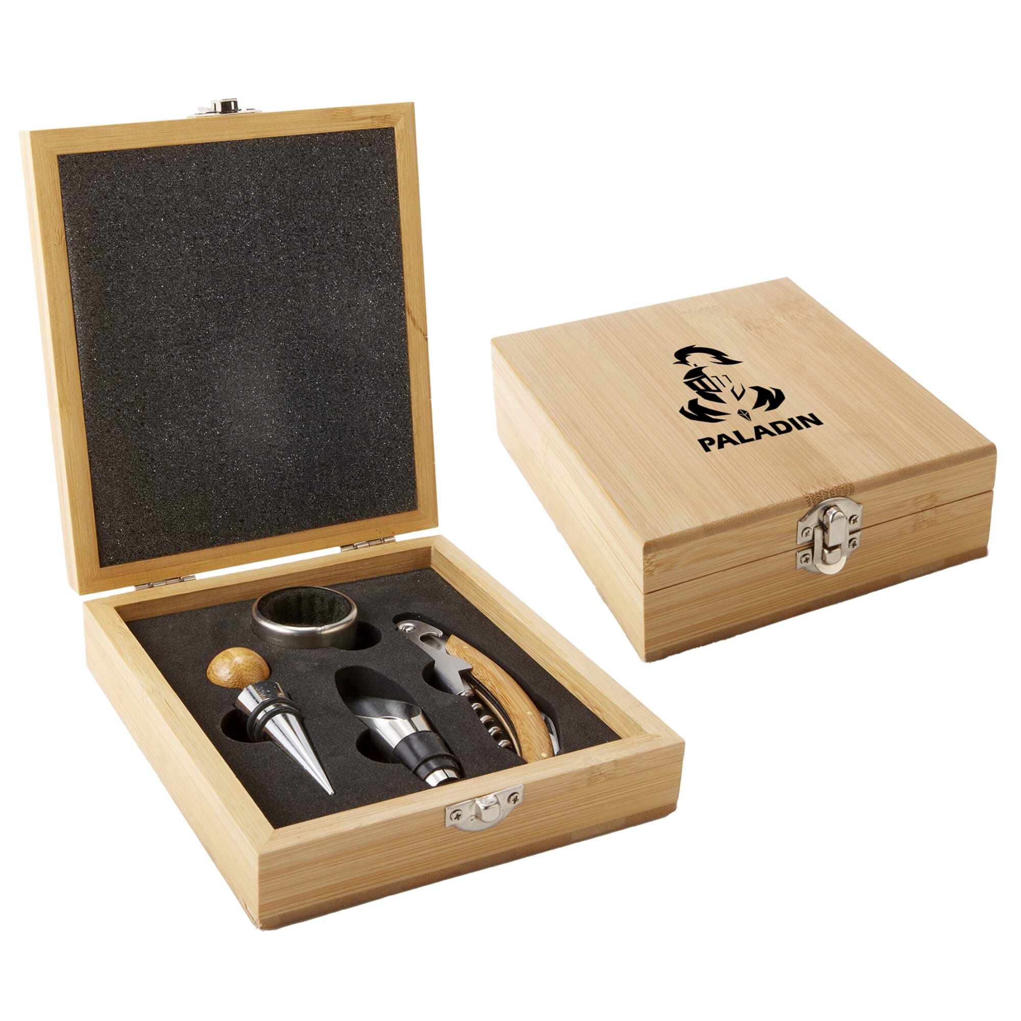 4-Piece Bamboo Wine Tool Set