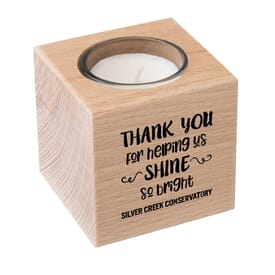 Beechwood Cube Candle Holder