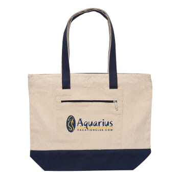 12 oz Cotton Canvas Zippered Tote