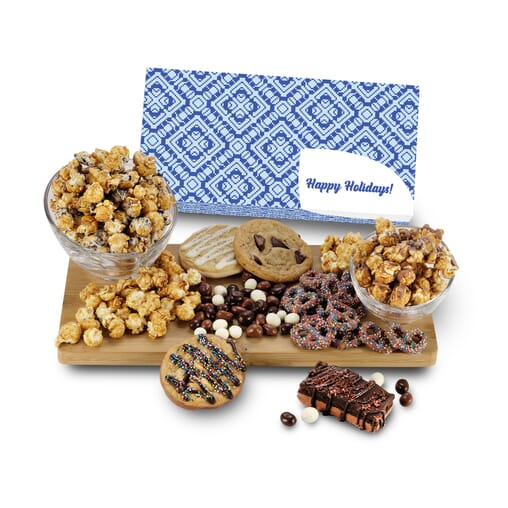 gift set with baked good, sweet treats, and candies