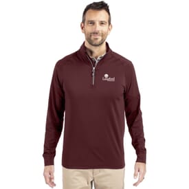 Men's Cutter &amp; Buck Adapt Eco Knit Stretch Recycled Quarter Zip Pullover