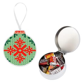 Full Color Ornament Tin with Candy