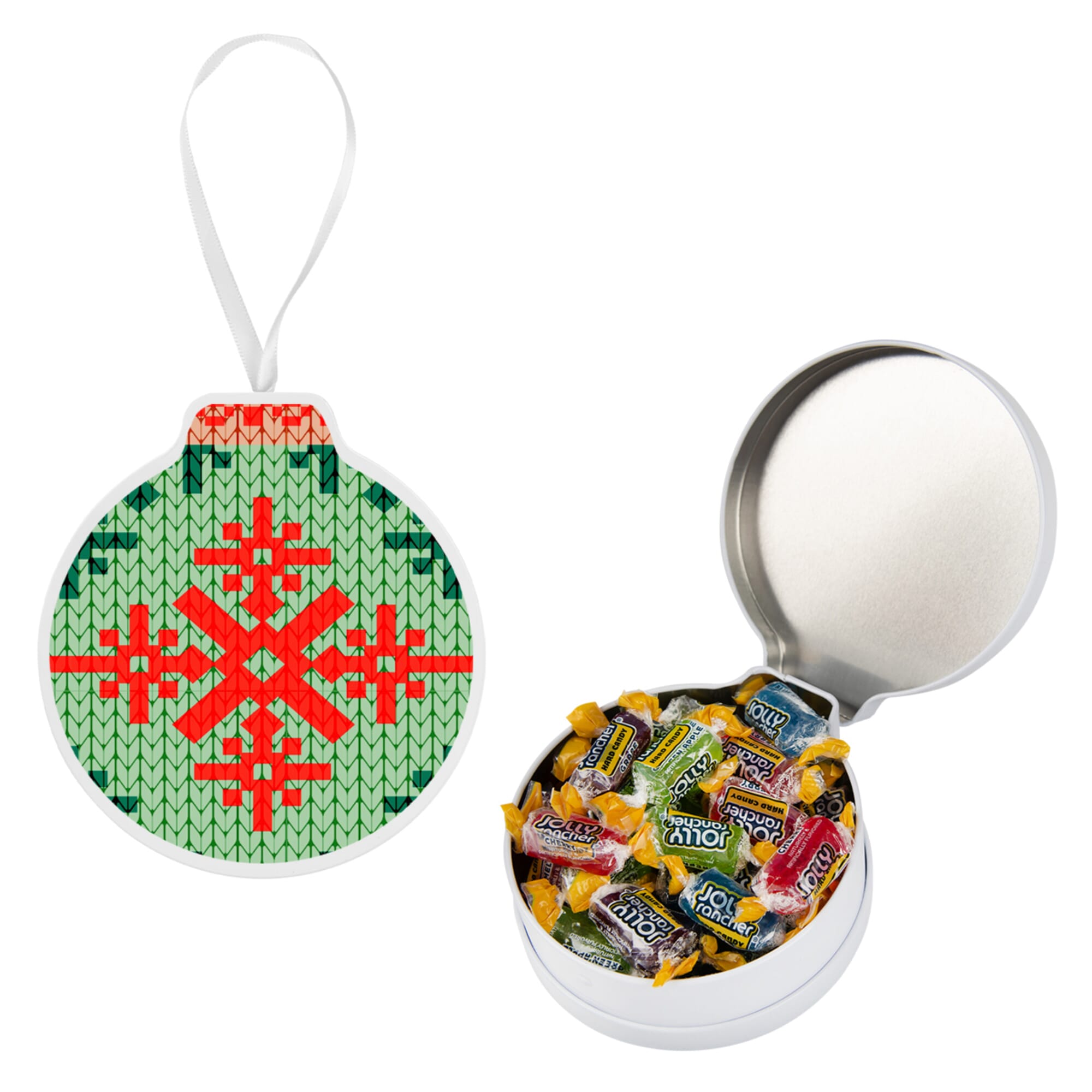 FULL COLOR ORNAMENT TIN WITH CANDY