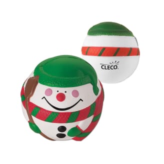 round snowman stressball with logo