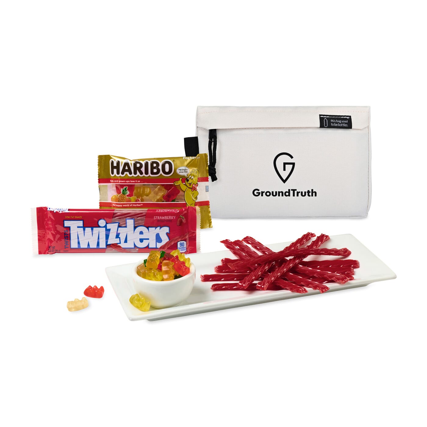 Snack pack with gummy bears and twizzlers