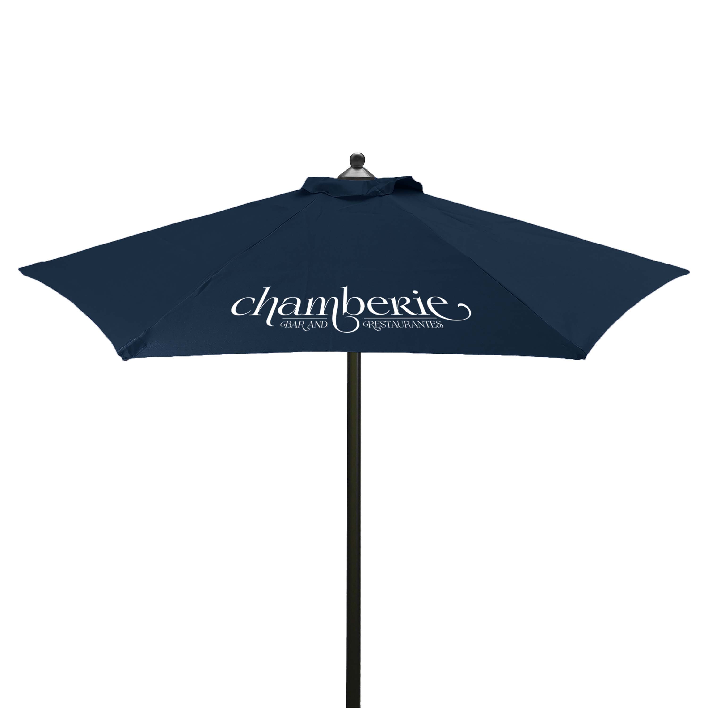 custom patio umbrella with logo Two Color Square Graphic and Frame Combo Black Top The heavy duty 45mm hexagonal aluminum post has four adjustable height settings and an easy Auto Slider pole which makes setting up the Umbrella a breeze Custom Patio Umbrella (6-Panel) |