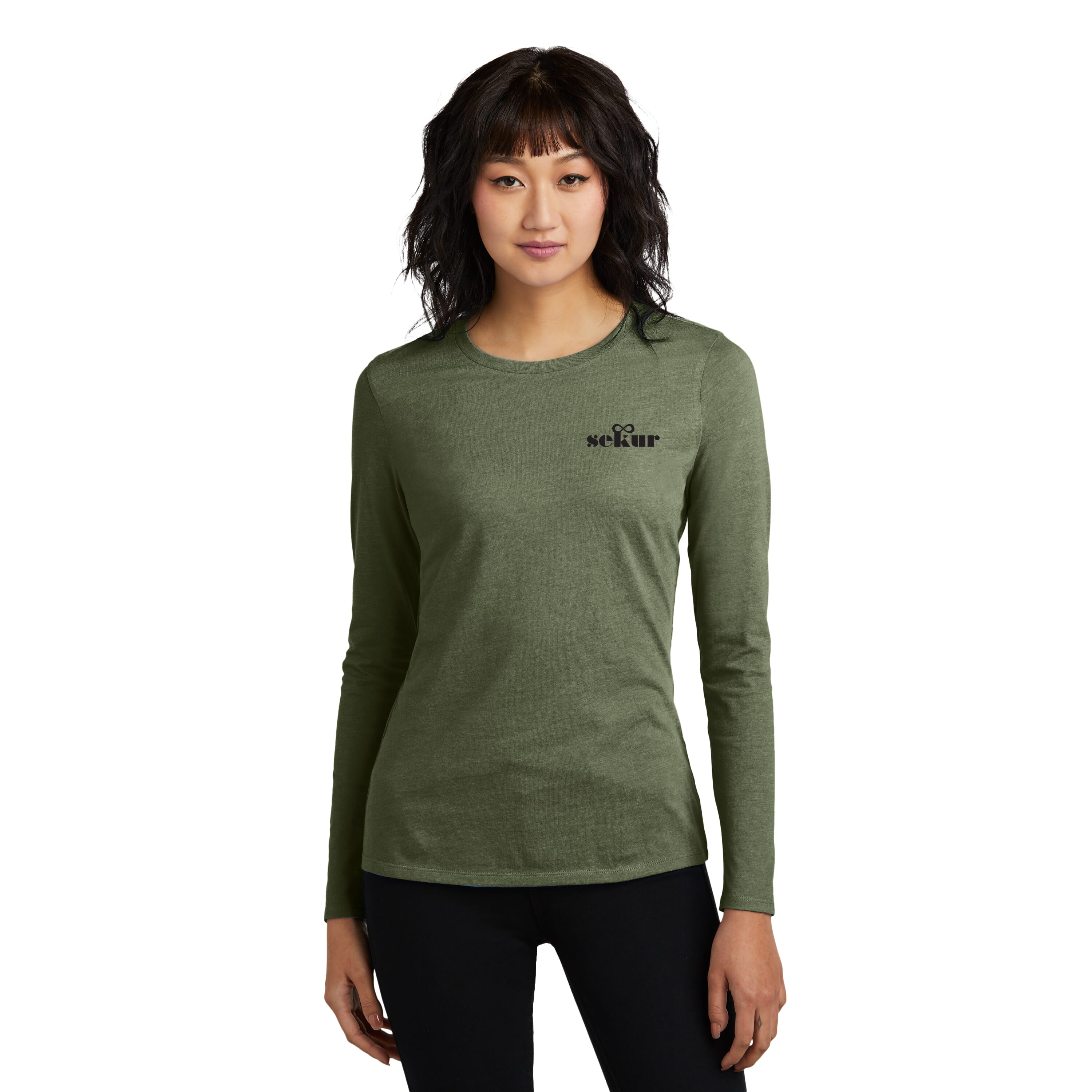 Custom Women's District® Perfect Blend® CVC Long Sleeve Tee