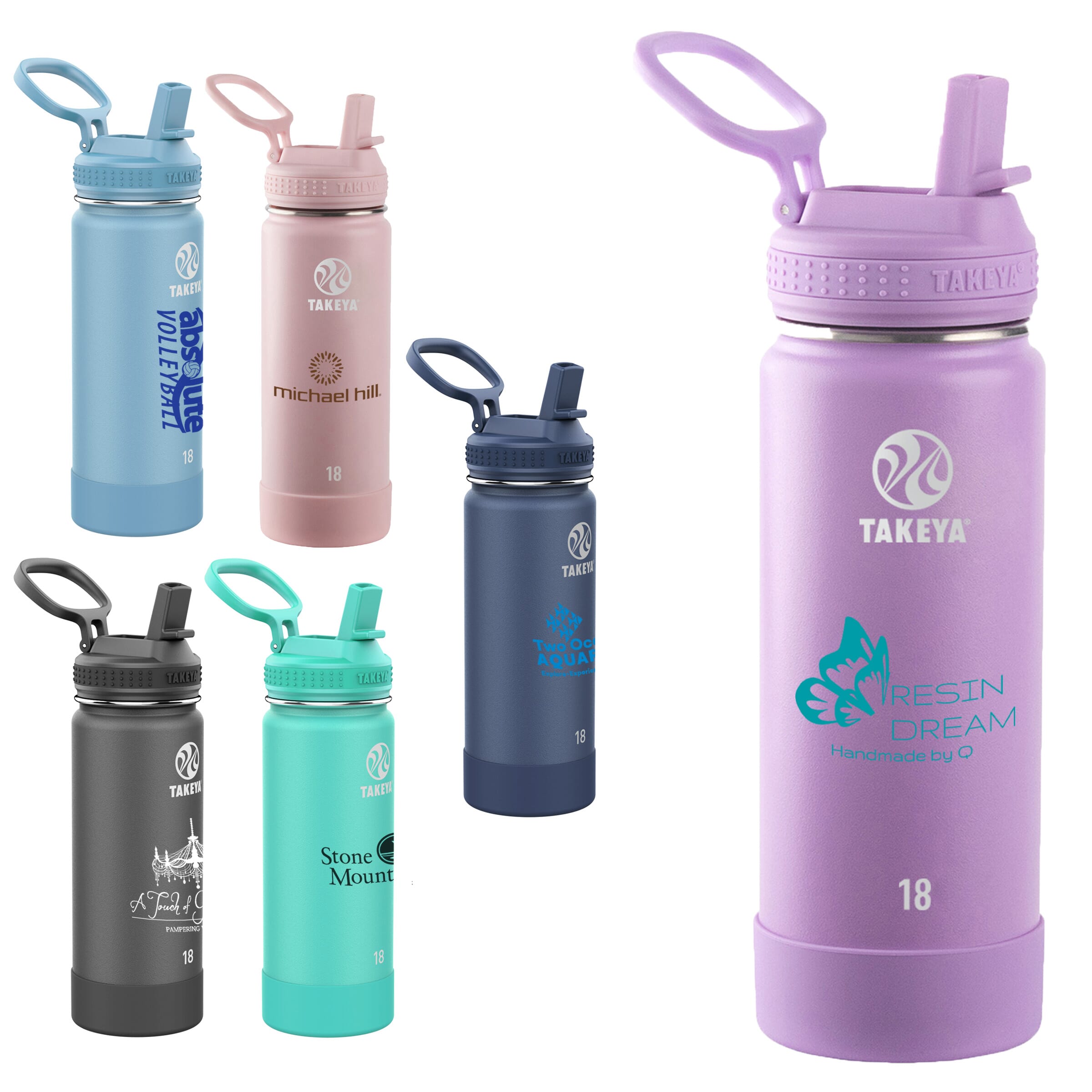 18 oz Takeya® Actives with Straw Lid Promotional Giveaway Crestline