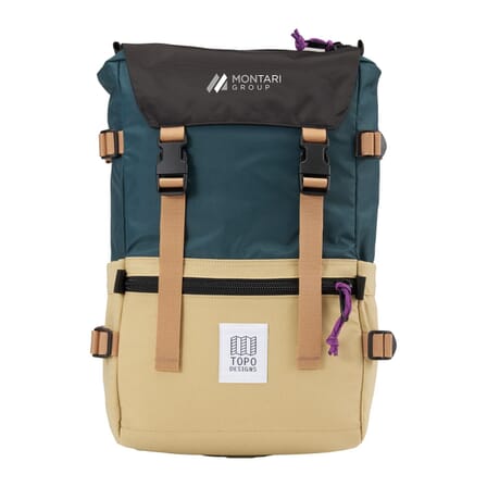 topo designs multi colored backpack with logo