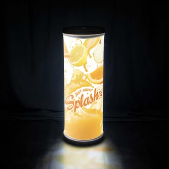3 foot glowing cyndrical banner stand