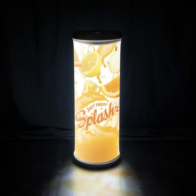 3 foot glowing cyndrical banner stand