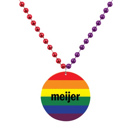 pride rainbow beaded necklace giveaway with logo