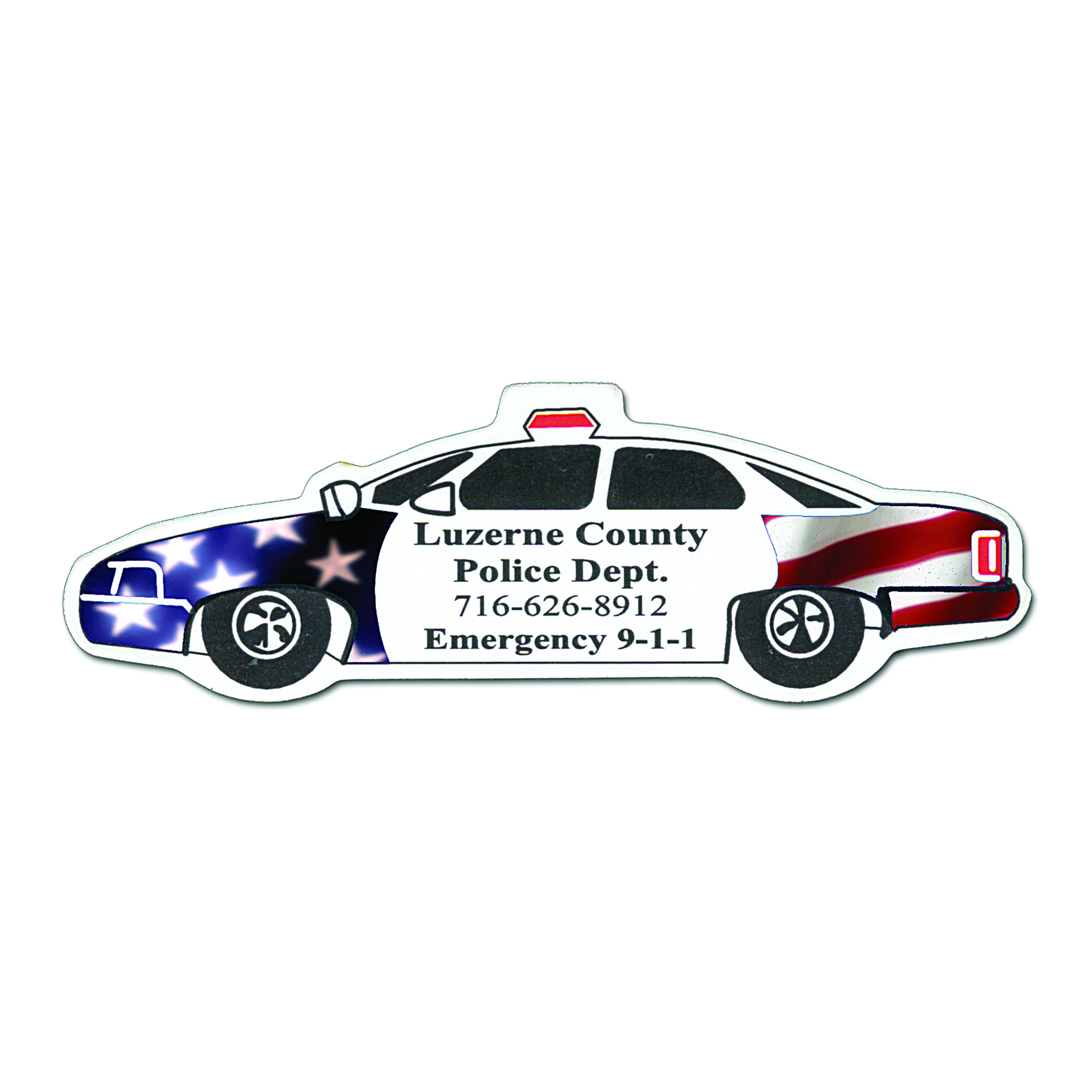 Full Color Digital Stock Shaped Magnets - Police Car