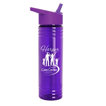 24 oz Slim Fit Water Bottle with Flip Straw Lid