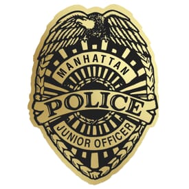 Badge Sticker on Roll- Police- 2 3/8&quot; x 3 1/16&quot; Foil Papers