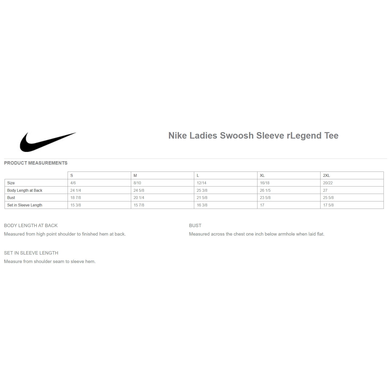 Ladies' Nike Swoosh Sleeve rLegend Tee - Promotional | Crestline