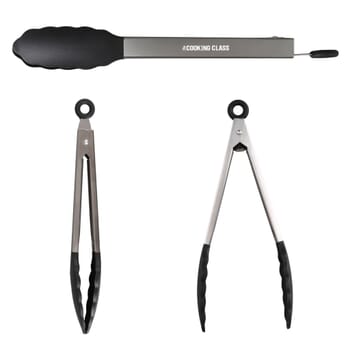 Blaze 9&quot; Stainless &amp; Silicone Tongs