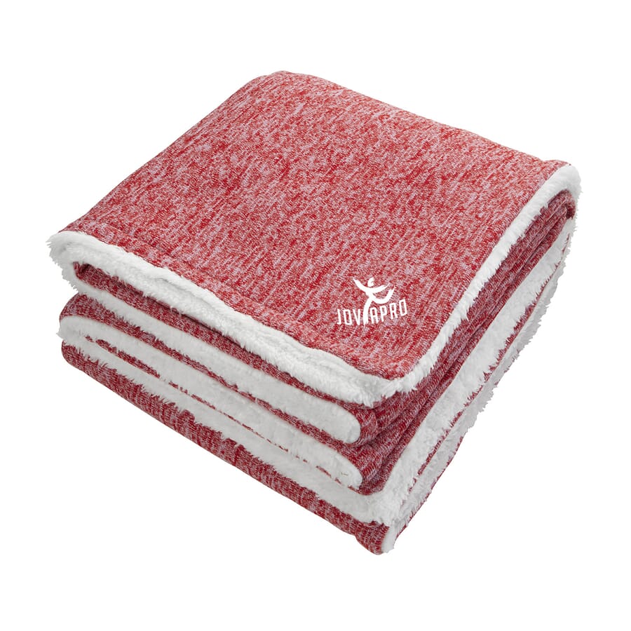 Sherpa Backed Heathered Blanket