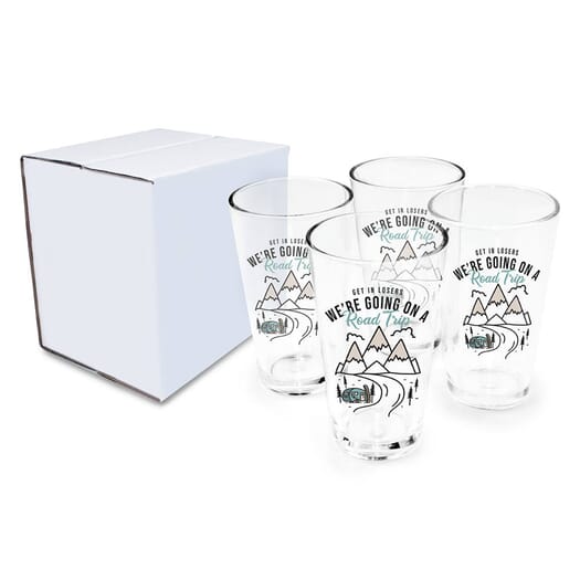 16 oz Pint Glass- Set of 4- Full Color Low Quantity