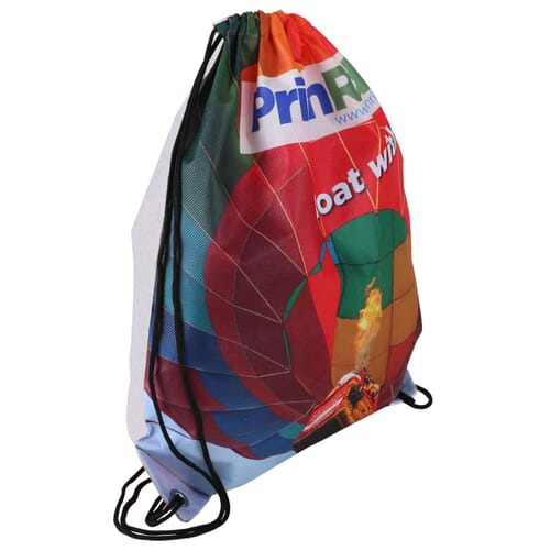 drawsting backpack with logo made of polypropylene material
