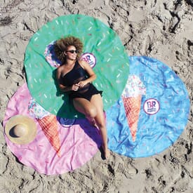 Round Subli-Plush Velour Beach Towel